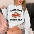 Tea Great Minds Drink Tea Apple Teacups Books Unisex Hoodie Tea Great Minds Drink Tea Apple Teacups Books Unisex Hoodie