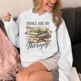 Vintage Floral Books Are My Therapy Book Lover Reading Unisex Hoodie Vintage Floral Books Are My Therapy Book Lover Reading Unisex Hoodie