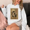 Vintage Japanese Ukiyo-e Baseball Cat Batting Unisex Hoodie Vintage Japanese Ukiyo-e Baseball Cat Batting Unisex Hoodie