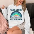 Vintage Retro Style Rainbow Take a Look It's In a Book Read Unisex Hoodie Vintage Retro Style Rainbow Take a Look It's In a Book Read Unisex Hoodie