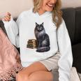 Women's Smokey Maine Coon Cat Book Lover Unisex Hoodie