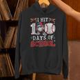 100 Days Of School Dabbing Baseball Hit Student Kids Boys Unisex Hoodie