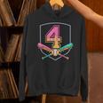 4th Birthday Baseball Bat Ice-Cream Drip 4yrs Old Boys Girls Unisex Hoodie