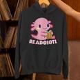 Axolotl Read Book Readolotl Ambystoma Mexicanum Walking Fish Unisex Hoodie