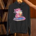 Axolotl With Strawberry Matcha And Books Unisex Hoodie