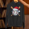 Baseball Christmas Lights Santa Christmas Baseball Player Unisex Hoodie