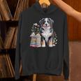 Bernese Mountain Dog Berner Bookworm Flowers Book Reading Unisex Hoodie