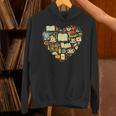 Book Lover Heart Reading Stack Bookworm Unisex Hoodie