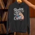 Book Lover Reading Makes Me Cappy Pun Capybara Reading Unisex Hoodie