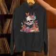 Book Reading Skull Skeleton Flowers Floral Bookish Butterfly Unisex Hoodie