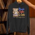 Books Coffee & Owls Are My Happy Place Book Lovers Unisex Hoodie