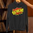 Boy Seven Superhero Comic Book Hero 7th Birthday Boy 7 Years Unisex Hoodie