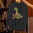 Brachiosaurus Dinosaur Reading Book Nerd Unisex Hoodie