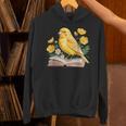 Canary Bird Floral Book Yellow Bird Reading Bookish Teacher Unisex Hoodie