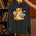 Capybara Reading a Book With Bubble Tea Unisex Hoodie