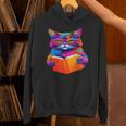 Cat Book Shirt Colorful Cat Reading Book Unisex Hoodie