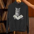 Cat Bookworm Reading Book Graphic Unisex Hoodie Cat Bookworm Reading Book Graphic Unisex Hoodie