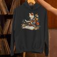 Cat Reading A Book In Traditional Japanese Clothing Kimono Unisex Hoodie