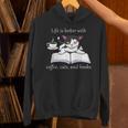 Cat Reads a Book Reading Coffee Unisex Hoodie