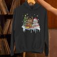 Christmas Tree Snowman Reindeer Book Stack Librarian Unisex Hoodie