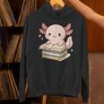 Cute Axolotl Reading Books Shirt Kawaii Axolotl Lover Unisex Hoodie