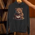 Cute Bear Is Reading a Book Reading Bear Unisex Hoodie