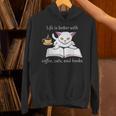 Cute Cat Book Reading Coffee Unisex Hoodie Cute Cat Book Reading Coffee Unisex Hoodie