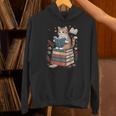 Cute Cat Reading Books With Tea Unisex Hoodie