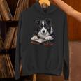 Cute Dog Border Collie Reading Book Unisex Hoodie