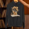Cute Dog Reading Book Bandana Pup Reader Unisex Hoodie