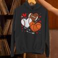 Cute Heart Baseball Basketball Football Valentine Boy Men Unisex Hoodie