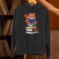 Cute Kawaii Kids Reading Books Glasses Red Panda Lover Unisex Hoodie