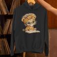 Cute Lion Cub Reading Book With Headwrap Unisex Hoodie