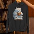Cute Polar Bear Is Reading a Book Reading Polar Bear Unisex Hoodie Cute Polar Bear Is Reading a Book Reading Polar Bear Unisex Hoodie