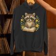Cute Raccoon Reading Book Flowers Floral Unisex Hoodie