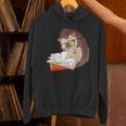 Cute Wildlife Forest Animal Bookworm Book Reading Hedgehog Unisex Hoodie Cute Wildlife Forest Animal Bookworm Book Reading Hedgehog Unisex Hoodie