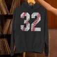 Distressed Baseball Number 32 Jersey Uniform Player Fan Unisex Hoodie Distressed Baseball Number 32 Jersey Uniform Player Fan Unisex Hoodie