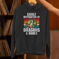 Dragon Reading Book Retro Vintage 80s Library Bookworm Unisex Hoodie