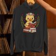 Duck Reading Book Graphic Duck With Book Floral Unisex Hoodie