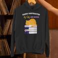 Easily Distracted Cats And Books Cute Cat Book Lover Unisex Hoodie