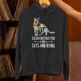 Easily Distracted By Cats And Books Reader Cat Lovers For Men Women Girls Kids Unisex Hoodie