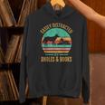 Easily Distracted By Dholes & Books Retro Wild Dogs Lover Unisex Hoodie