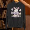 Easter Bunny Reading Book Cute Pastel Eggs Unisex Hoodie