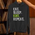 Eat Sleep Edit Repeat Editor Editing Video Film Book Unisex Hoodie Eat Sleep Edit Repeat Editor Editing Video Film Book Unisex Hoodie