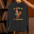 F-Caw-F Rooster Bird F-Caw-F I'm Reading Book Graphic Unisex Hoodie