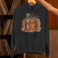 Fall Book Pumpkin Retro Reading Teacher Autumn Books Lover Unisex Hoodie