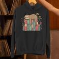 Floral Sloth Sleeping On Books Unisex Hoodie