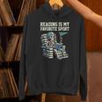 Football Skeleton Reading On Book Stack Unisex Hoodie Football Skeleton Reading On Book Stack Unisex Hoodie
