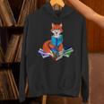 Fox Nerd Reading Books Bookworm Library Book Unisex Hoodie