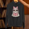 Ghost Reading Book Halloween Cat Lover Unisex Hoodie